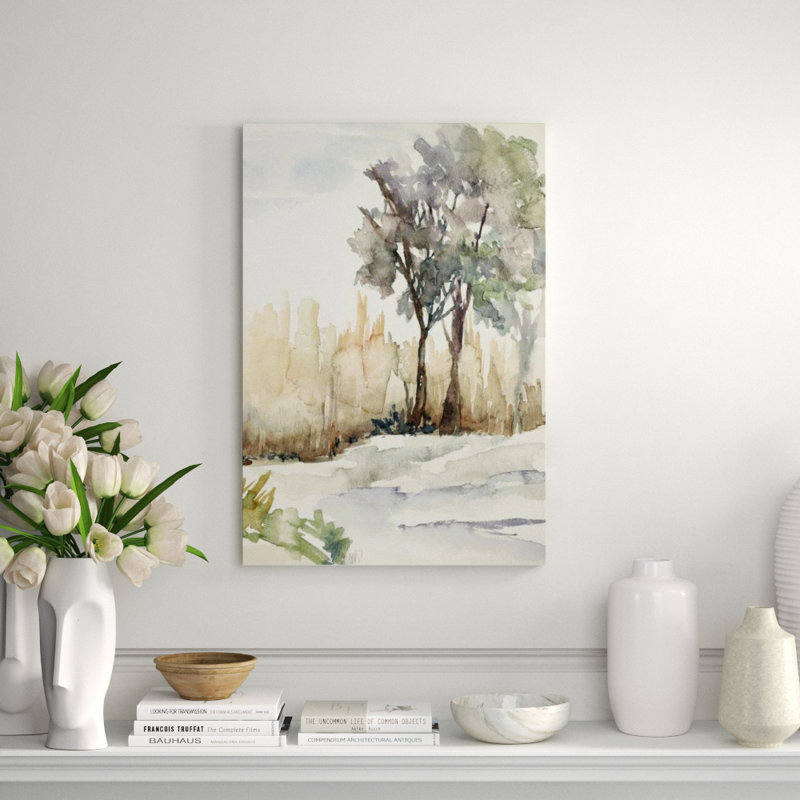 Winter Landscape II Painting by Sara Brown, Outdoor, 35" H x 24" W x 1.5" D