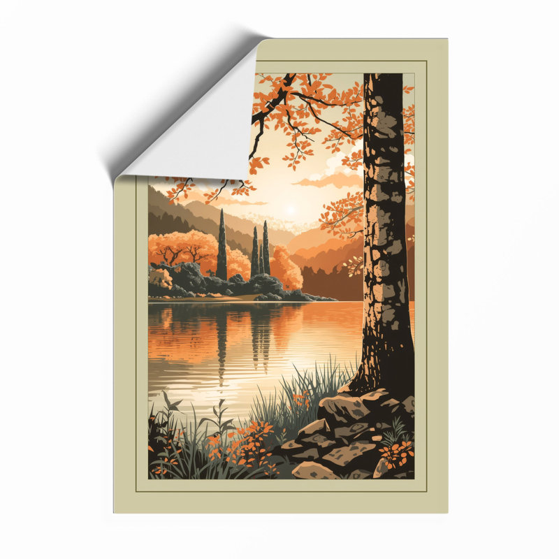 Birch At Golden Hour Vintage - Print, Unframed, A4 - 29.7 x 21.0 cm