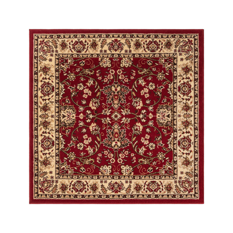 Tapis bourgogne Bhatari, Carré : 4 pi, Burgundy
