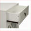 Table basse blanche de salon Ceara, solution compacte avec tiroir et porte vitrée