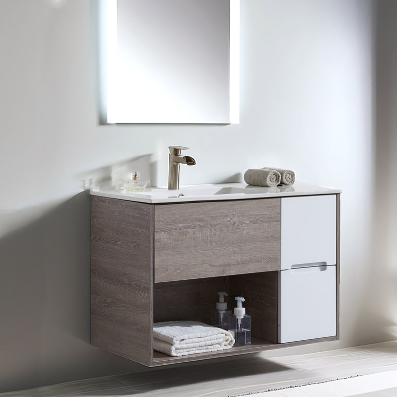 36'' Modern Floating Single Bathroom Vanity Set