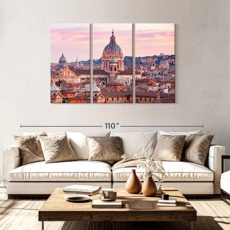 Sebbie Rome, coucher de soleil, paysage, H 48 po x l 74 po