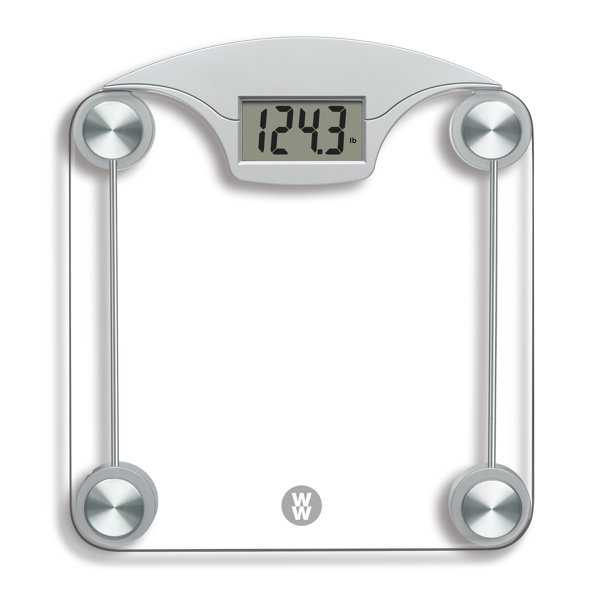 Conair Weight Watchers Painted Glass Scale w/XL Display Silver