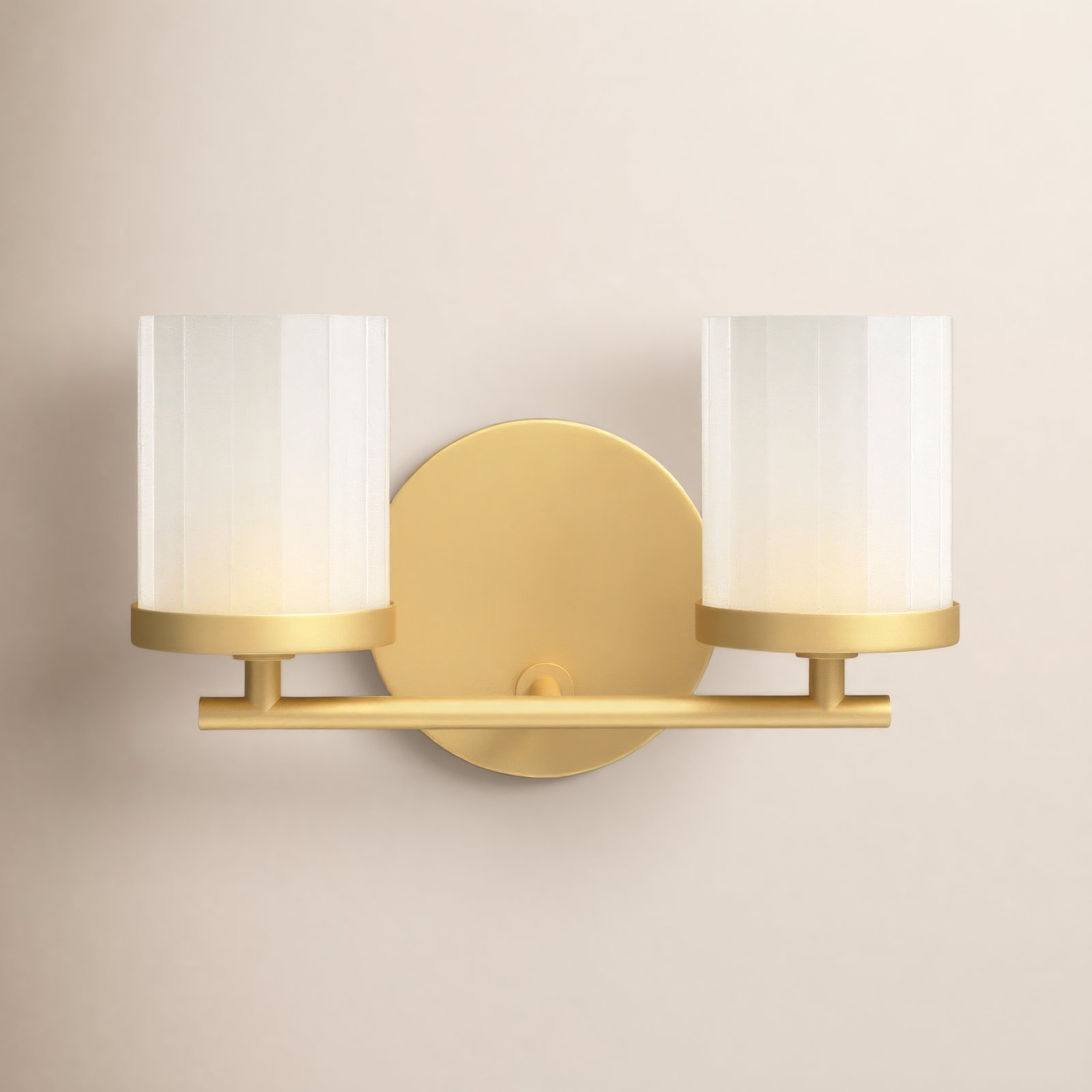 Highpoint 2 Light Dimmable Vanity Light, Aged Brass