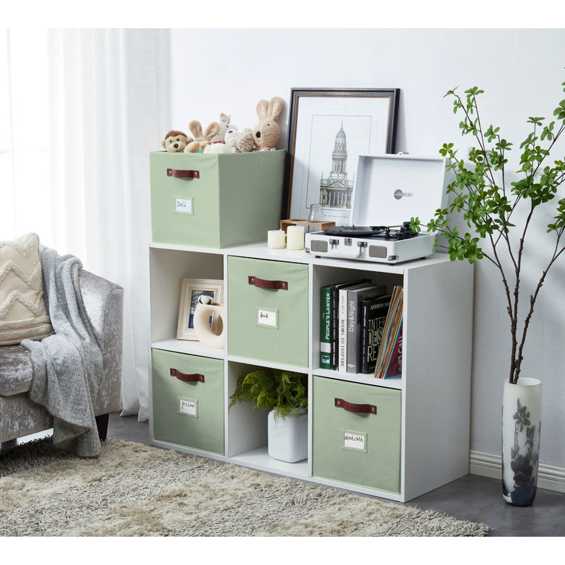 Ensemble de bacs de rangement en tissu, Vert