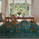 Kaldi Washable Rugs for Living Room Botanical Print Area Rug Non Slip Stain Resistant Dining Room Mat