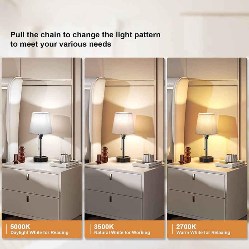 Metal USB Table Lamp, Grey