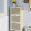 Étagère à chaussures en rotin 3 portes, armoire de rangement pour chaussures moderne autoportante