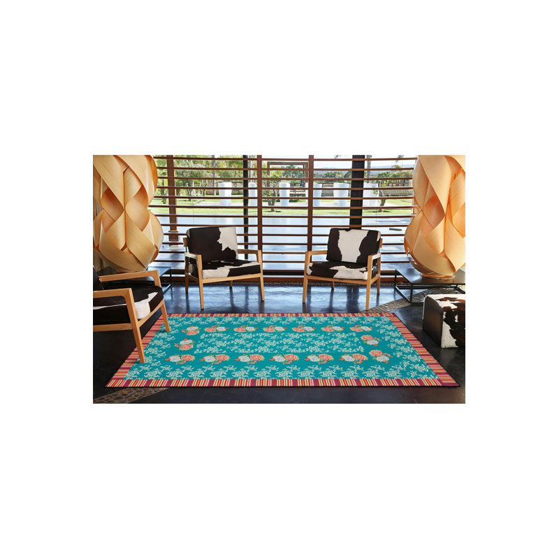 Tapis tissé à motif de fleurs Modern, Tapis de couloir 2 pi 6 po x 9 pi 10 po inclus