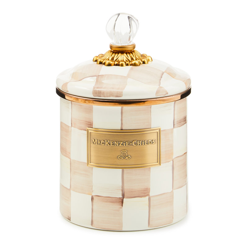 Mocha Check Medium Canister, 38 fl.oz.