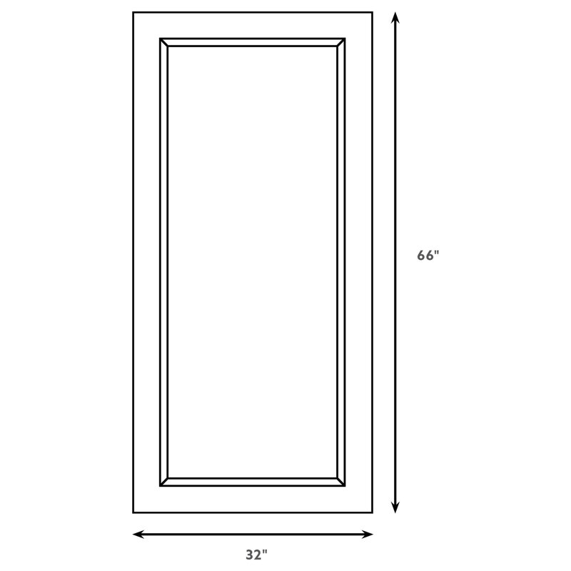 Miroir de plancher rectangulaire 32 po x 66 po argent, argent, 67,5" H x 33,5" L