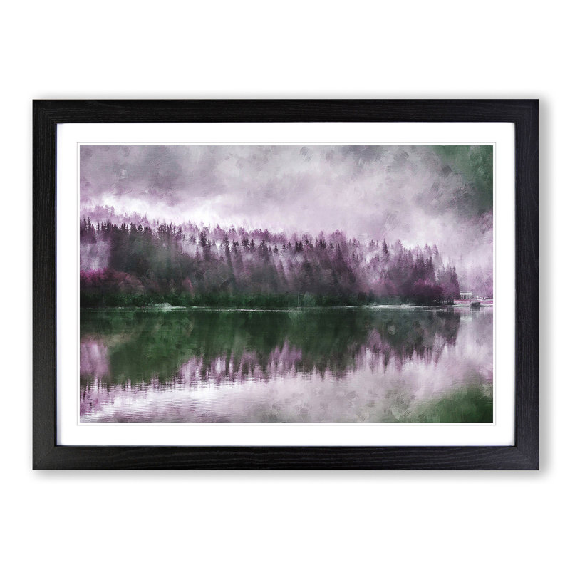 Fog over Forest in Italy - Picture Frame Graphic Art Print, Black Framed, 33cm H x 45cm W x 2cm D
