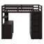 Lit mezzanine avec tiroirs, bureau et garde-robe-828654917