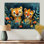 «Nursery Orange Green Summer Tiger Meadows II - Tiger», reproduction d'art murale