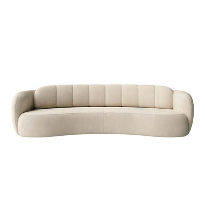 Italian Minimalist Curved Living Room Sofa Set Upholstered 125.98'' Sofa