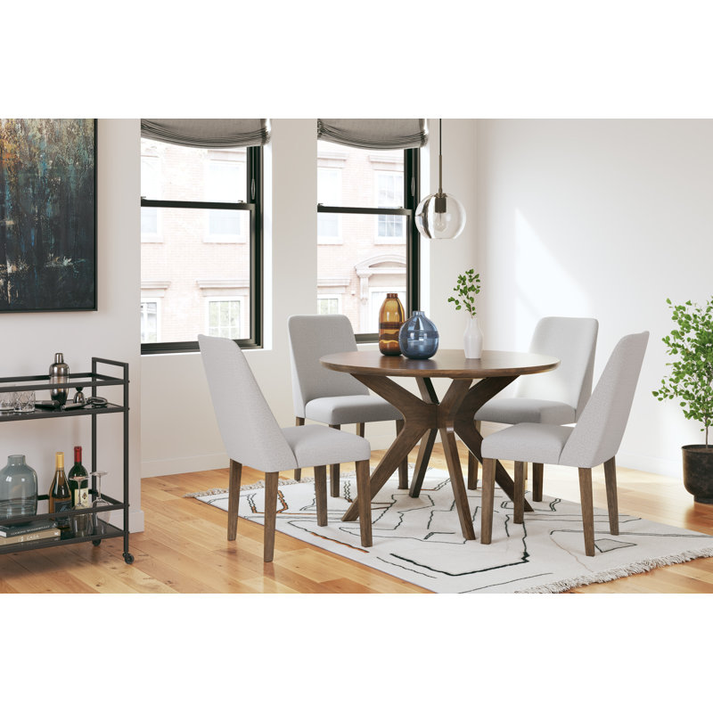 Brown Round Extendable Wood Dining Table