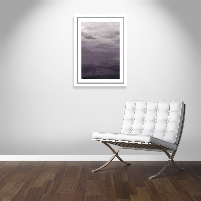«Lavenday II», reproduction de peinture à l'acrylique encadrée, H 37,75 po x l 27,75 po x P 1,13 po, Blanc et argent