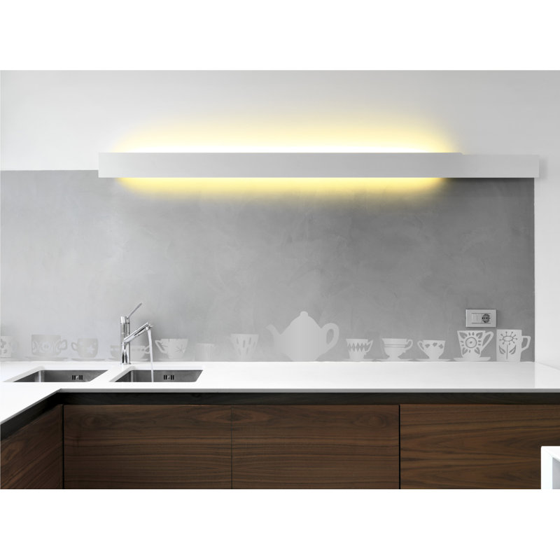 Décalcomanie murale tasses de thé, Argent, H 32 po x l 33 po x P 0,01 po