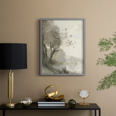 «Vintage Landscape Cxxiii», reproduction encadrée - bois massif