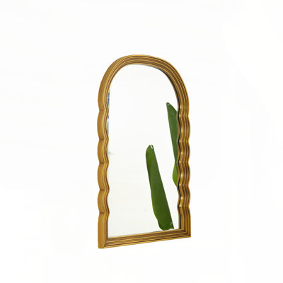 Lumina Mirror with Scalloped Sides, Retro-Style Arched Design, and Adjustable Three-Color Temperatures for Versatile Home Decor