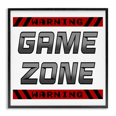 Game Zone Warning Framed Giclee, design by Marcus Prime