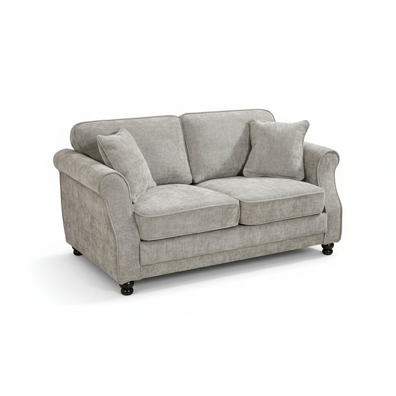 Baldemar 2 Seater Chenille Sofa, Light Grey