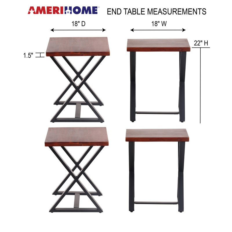 Ensemble de tables basses 3 pièces Acacia