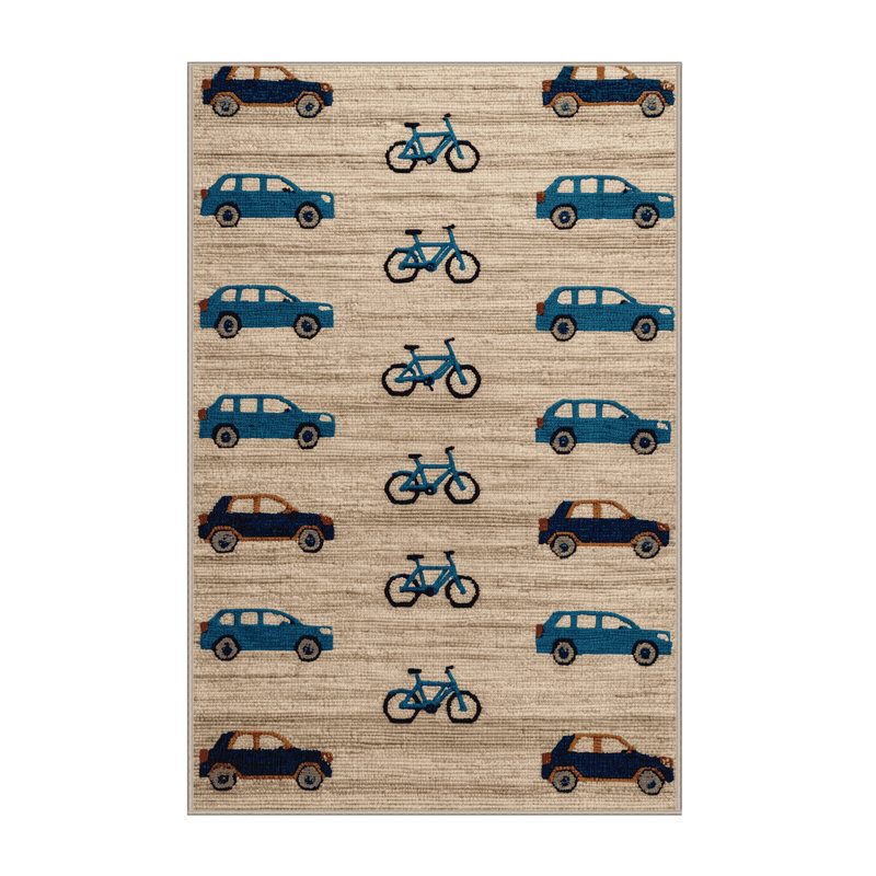 Tapis beige lavable à la machine, Rectangle de 5 pi x 8 pi