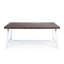 Table de salle à manger d'extérieur en bois d'acacia brun sablé foncé avec cadre en métal rustique blanc-662804415