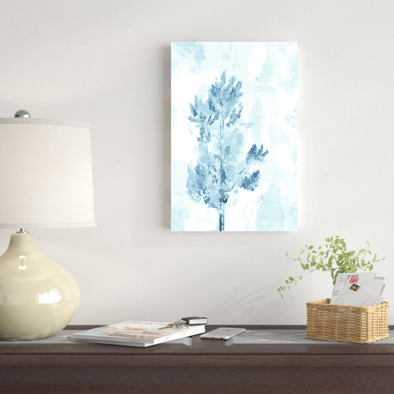 Aquarelle bleue - peinture sur toile tendue, H 18 po x l 12 po