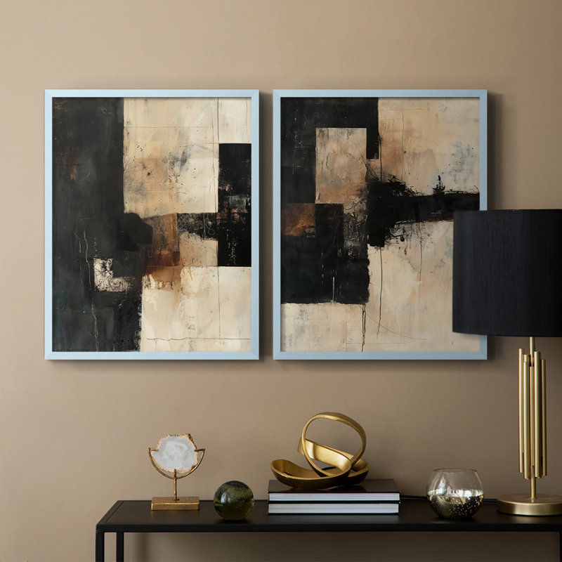 ABSTRACT Series CCCCLL III - Reproduction encadrée de qualité supérieure - prêt à être accroché - aucun clou requis - aucun clou requis