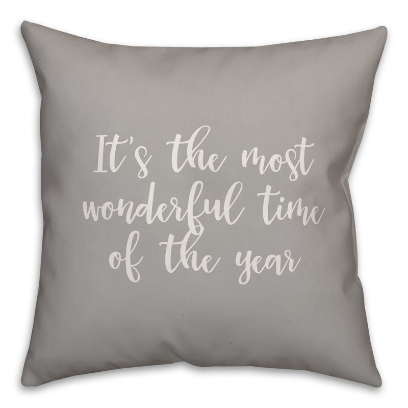  Coussin décoratif It's the Most Wonderful Time of the Year, Gris, Housse de coussin