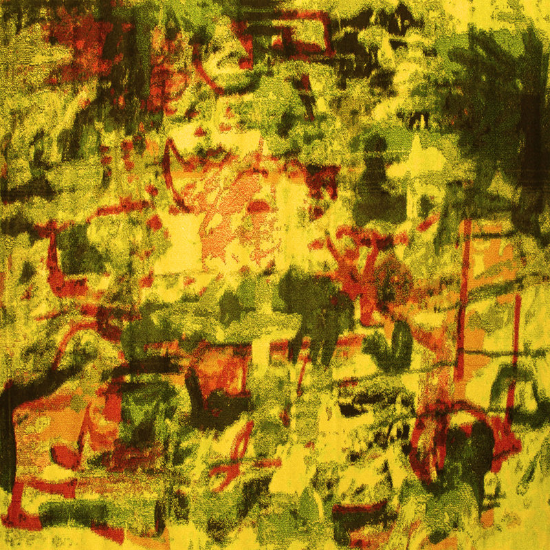Performance Abstract Indoor Rug, Square 3'