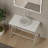 Luminous 36" Minimalist Metal Console Sink with Glass Vessel Basin and Solid Surface Top-102480560-102480558