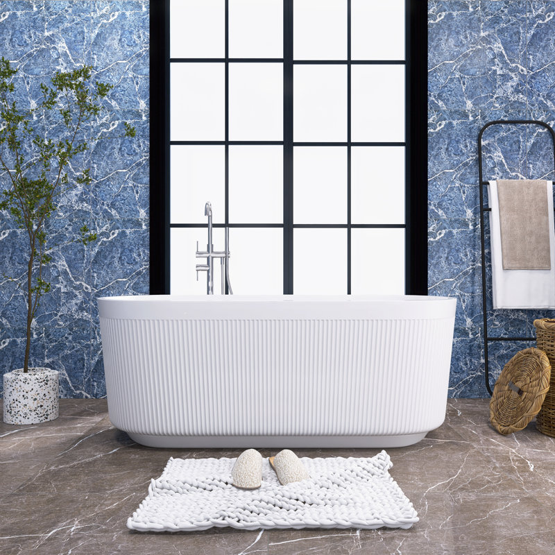 59'' x 30'' Freestanding Soaking Plastic / Acrylic Bathtub