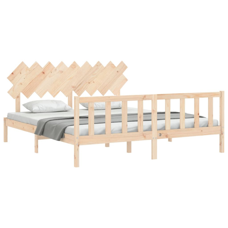 Bed Frame with Headboard, Natural, Super King (6')