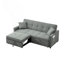 Canapé-lit convertible 3 en 1, causeuse moderne en tissu avec dossier inclinable, coussins et poches pour les petits espaces