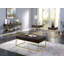 Table basse de style contemporain avec structure en métal et tiroirs dissimulés