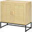 Armoire de rangement décorative de salon avec portes, tablette réglable - naturel pour chambre, porte