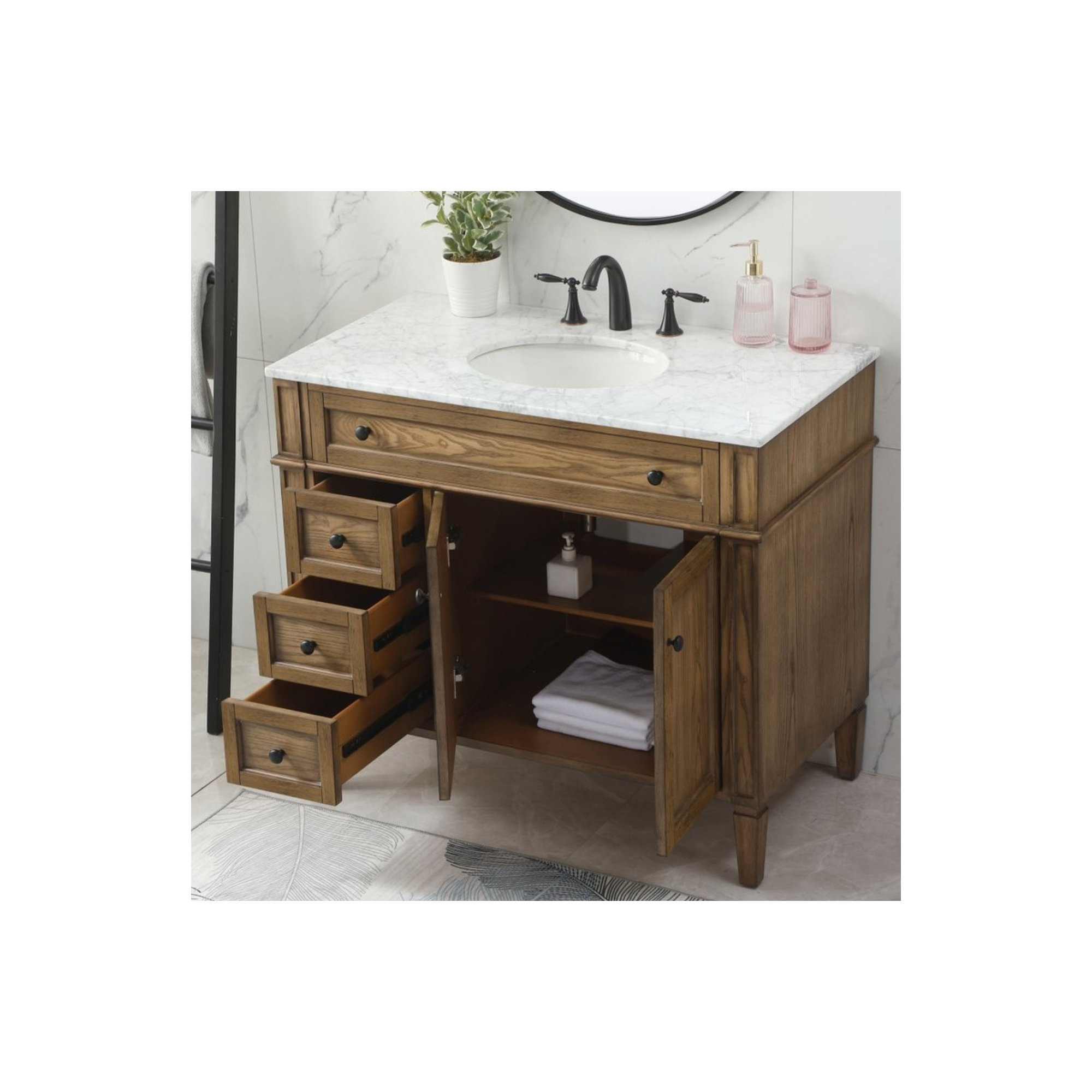 Rivers 40'' Single Bathroom Vanity, Driftwood