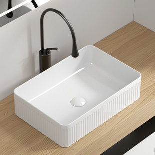 Lavabo vasque rectangulaire, lavabo de salle de bain de style moderne