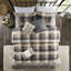 7 édredon neutre à chevrons pour très grand lit, motif à carreaux Buffalo, couvre-lit, taies décoratives, coussins décoratifs, jupe de lit, lavable à la machine, 7 pièces, teinté, rembourré, avec coussins et