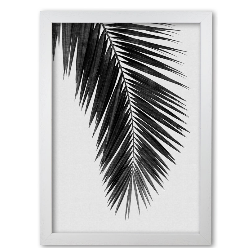 PaIm Leaf I - Print, 85 cm H x 60 cm W x 5 cm D, White Grain Frame