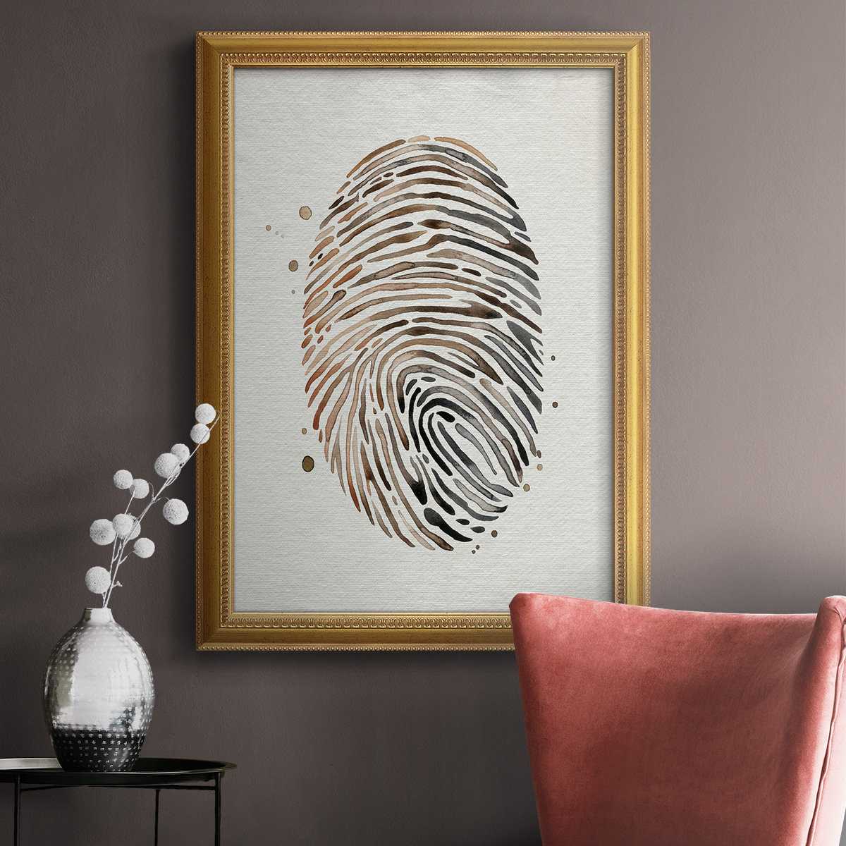 Finger Print I Premium Framed Canvas- Ready to Hang Orren Ellis Size: 20 H x 16 W x 2.5 D