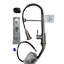Robinet de cuisine avec douchette rétractable industrielle à 1 poignée 1 trou ou robinet à 3 trous pour lavabos-lavabos utilitaires de style campagnard, acier inoxydable, nickel brossé-121318383