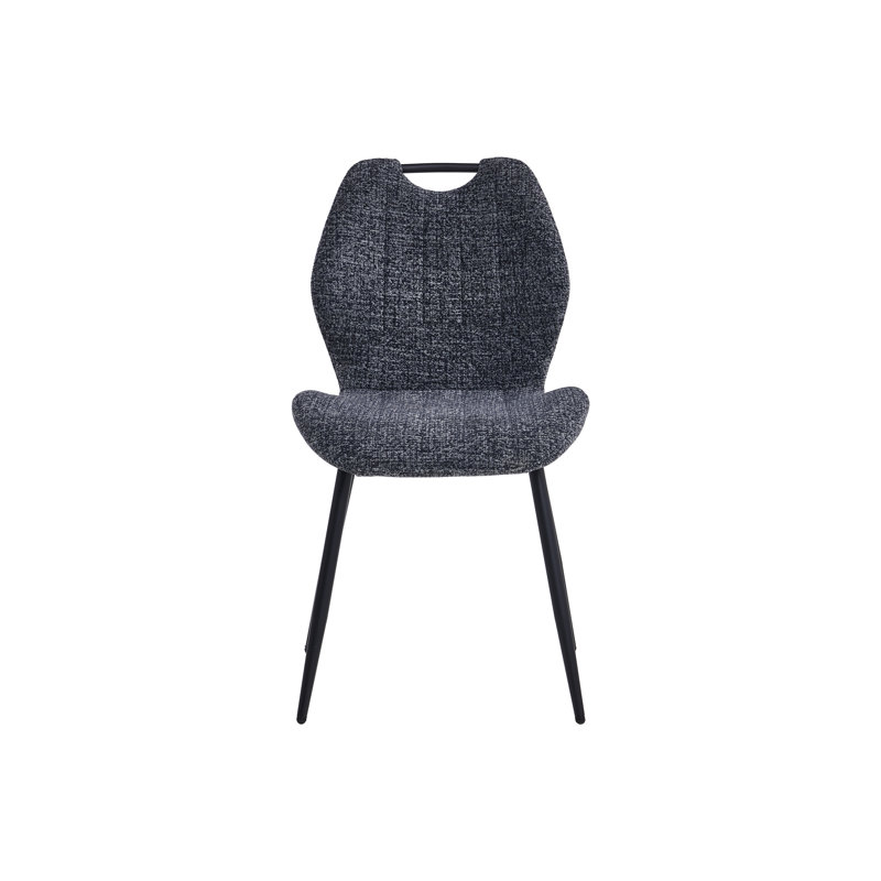 Valinda 47cm H Polyester Blend Upholstered Metal Full Back Side Chair in Grey, Dark Grey