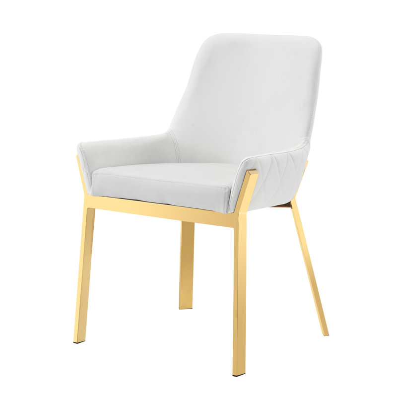 Chaise avec accoudoirs Amann, Pieds en acier doré