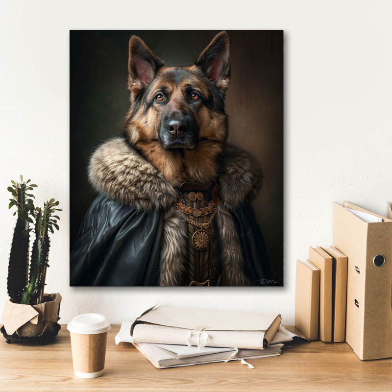 Art mural sur toile Trinx «Portrait Noble German Shepherd» par Momart, H 24 po x l 20 po x P 0,75 po