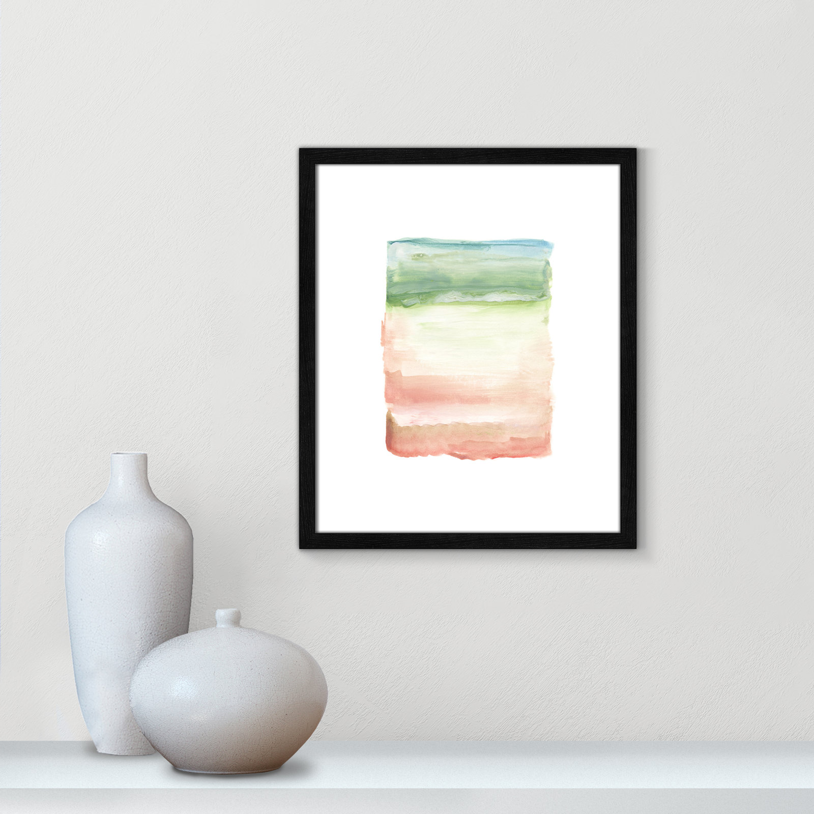 Nabi "Skye I" Print, 19" H x 16" W x 0.75" D, Black Framed Paper