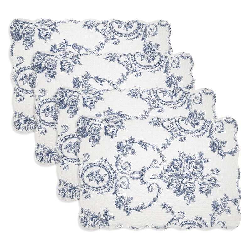 Napperon matelassé à motif floral (ensemble de 4)